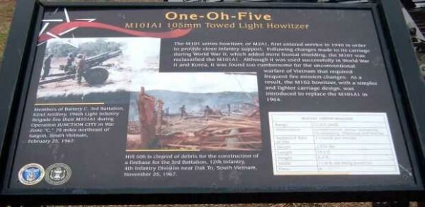 ONE-OH-FIVE WAR MEMORIAL PLAQUE