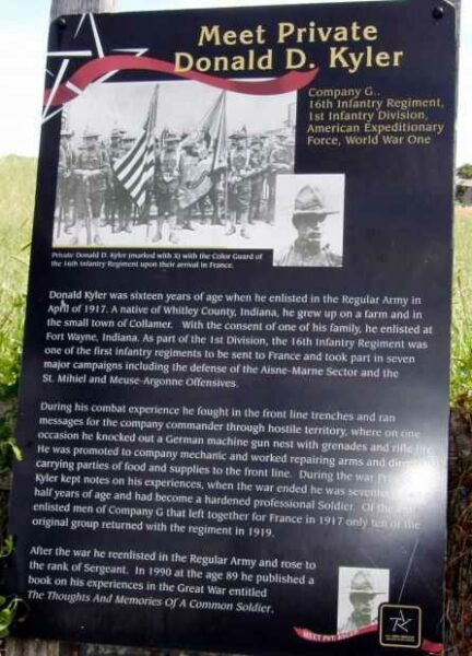 MEET PRIVATE DONALD D. KYLER WAR MEMORIAL PLAQUE