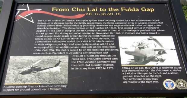 FROM CHU LAI TO THE FULDA GAP MEMORIAL HELICOPTER PANEL