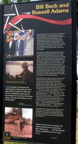 BILL BECK AND RUSSELL ADAMS WAR MEMORIAL PLAQUE