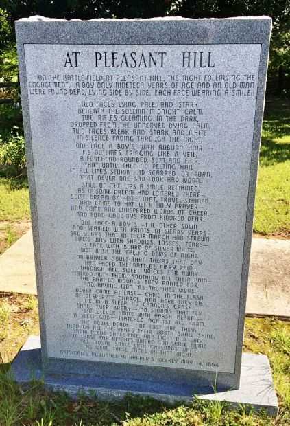 PLEASANT HILL CONFEDERATE AND UNION SOLDIERS MEMORIAL BACK