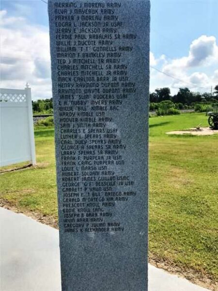 SIMMESPORT VETERANS MEMORIAL HONOR ROLL STONE D