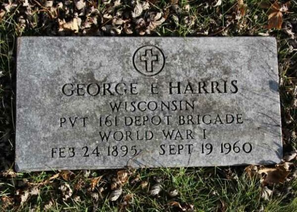 GEORGE E HARRIS MEMORIAL CEMETERY STONE