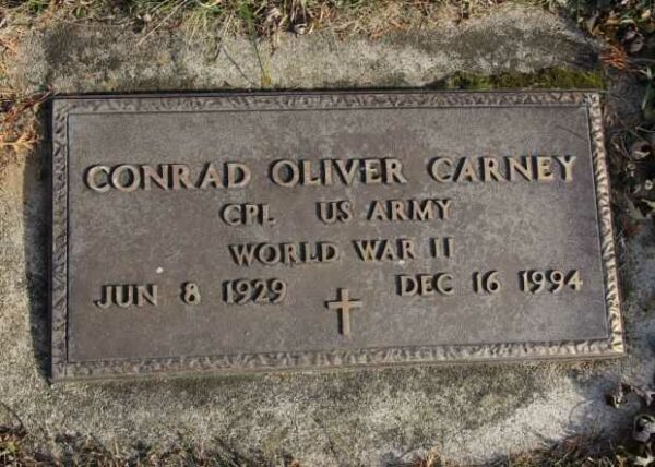 CONRAD OLIVER CARNEY MEMORIAL CEMETERY STONE