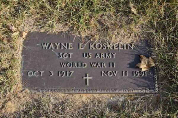 WAYNE E KOSKELIN MEMORIAL CEMETERY STONE