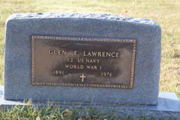 GLEN E LAWRENCE MEMORIAL CEMETERY STONE