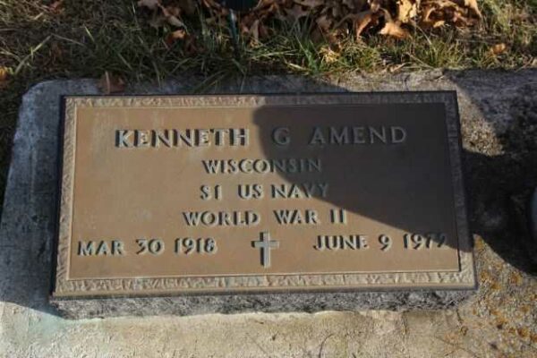 KENNETH G AMEND MEMORIAL CEMETERY STONE
