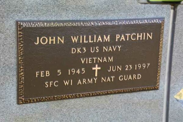 JOHN WILLIAM PATCHIN MEMORIAL CEMETERY STONE