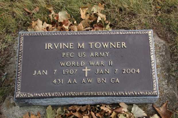 IRVINE M TOWNER MEMORIAL CEMETERY STONE