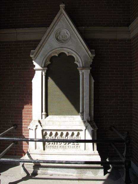 CHICOPEE CIVIL WAR MEMORIAL TABLET AT CITY HALL LEFT SIDE