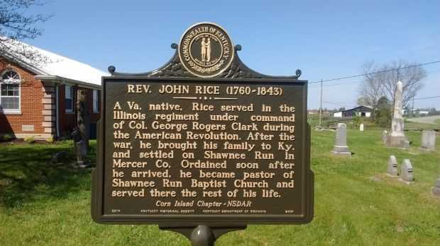 REV. JOHN RICE REVOLUTIONARY WAR MEMORIAL MARKER