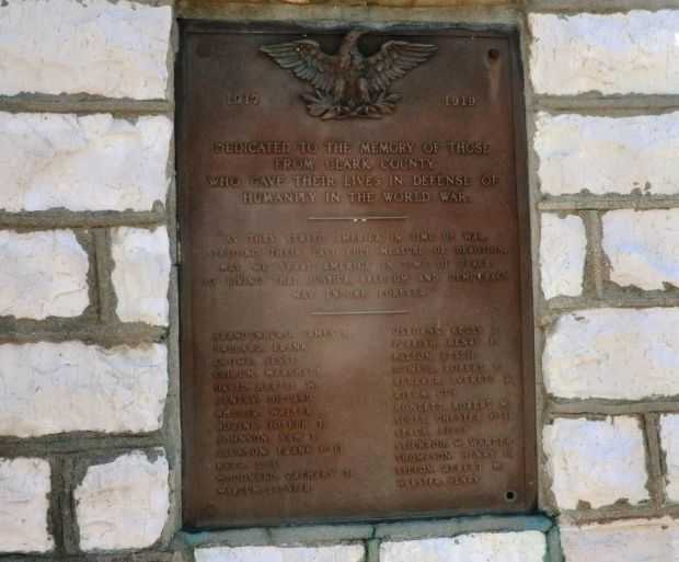 CLARK COUNTY WORLD WAR I MEMORIAL PLAQUE