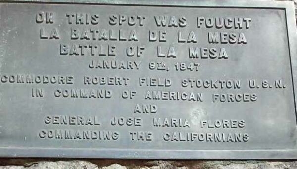 THE BATTLE OF LA MESA WAR MEMORIAL PLAQUE A