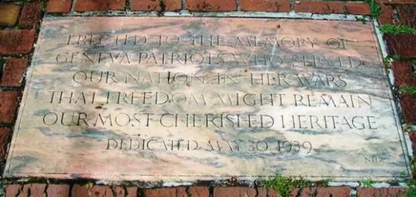 GENEVA WAR MEMORIAL DEDICATION STONE