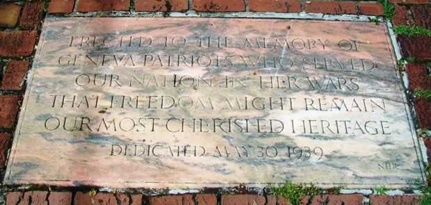 GENEVA WAR MEMORIAL DEDICATION STONE