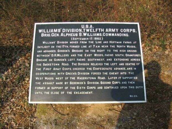 WILLIAMS’ DIVISION, TWELFTH ARMY CORPS WAR MEMORIAL PLAQUE