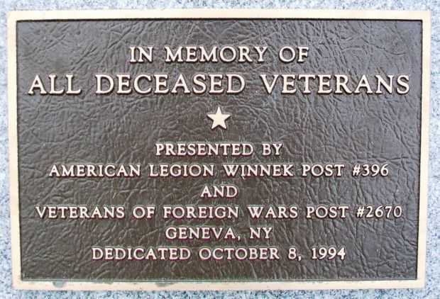 ALL DECEASED VETERANS MEMORIAL PLAQUE