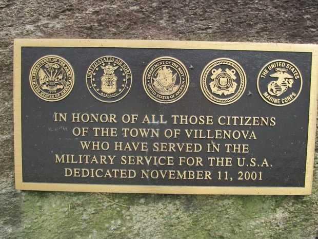 TOWN OF VILLENOVA VETERANS MEMORIAL PLAQUE