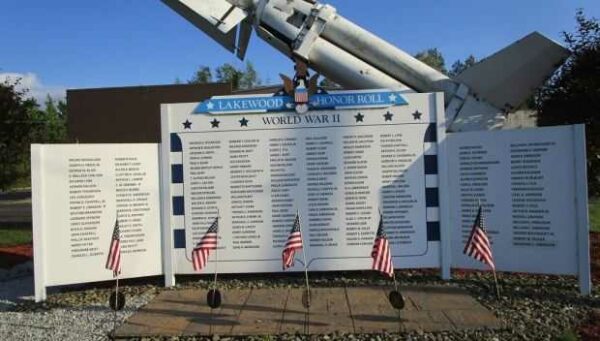 LAKEWOOD HONOR ROLL WAR MEMORIAL