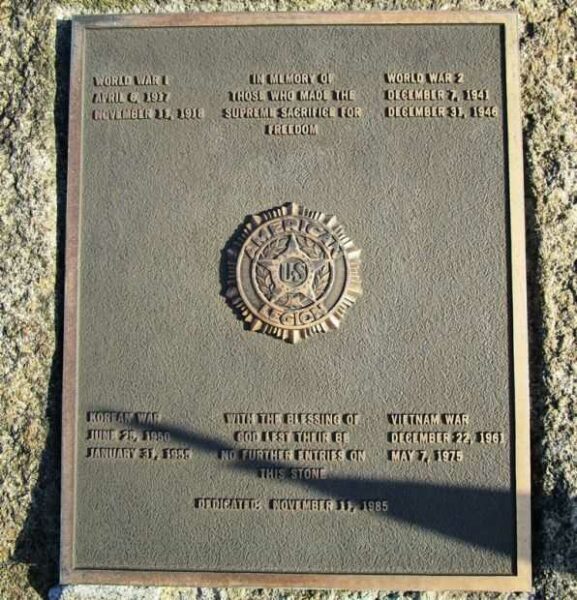 LAKEWOOD SUPREME SACRIFICE WAR MEMORIAL PLAQUE