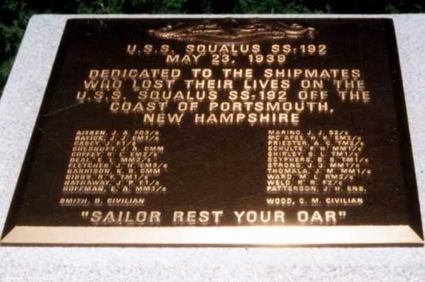 U.S.S. SQUALUS SS-192 MEMORIAL PLAQUE