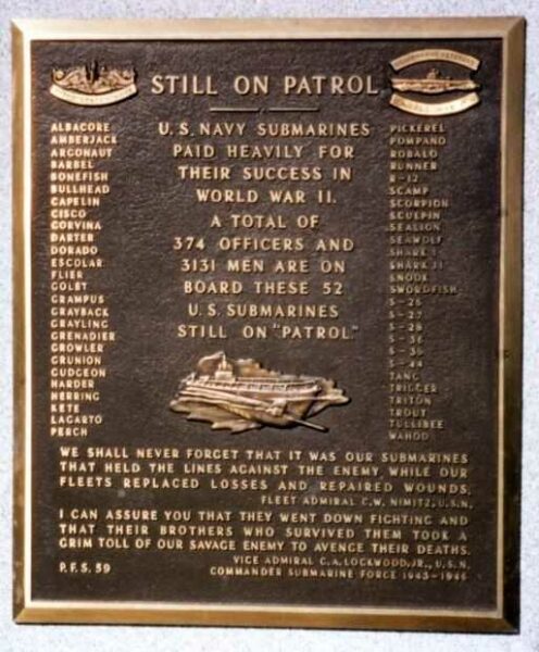 PORTSMOUTH STILL ON PATROL WAR MEMORIAL PLAQUE
