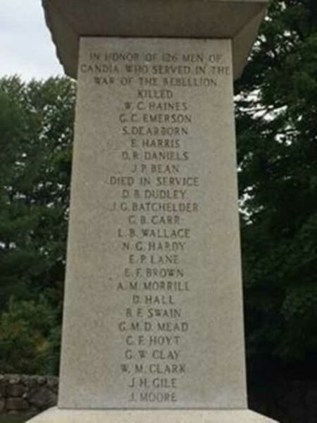 CANDIA SOLDIER’S MEMORIAL SIDE B