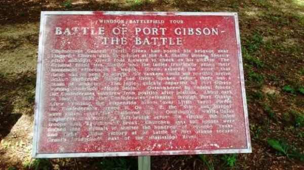 BATTLE OF PORT GIBSON-THE BATTLE MEMORIAL PLAQUE
