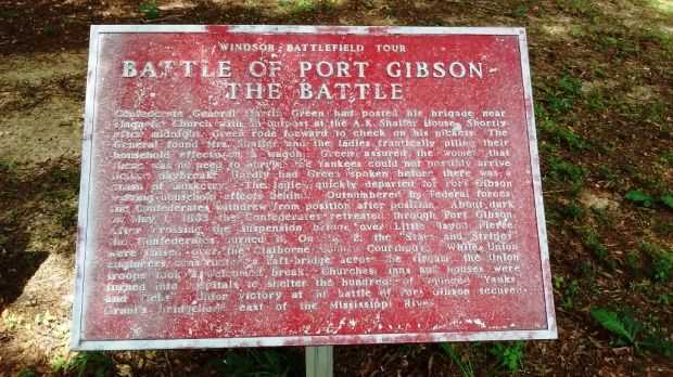 BATTLE OF PORT GIBSON-THE BATTLE MEMORIAL PLAQUE
