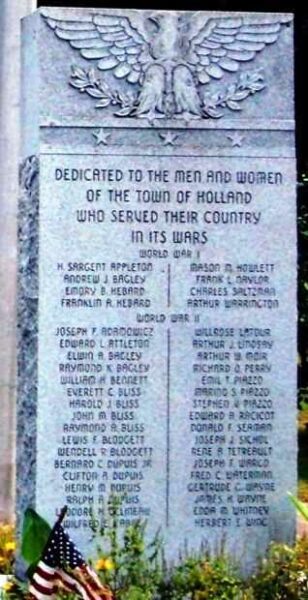 TOWN OF HOLLAND WAR MEMORIAL