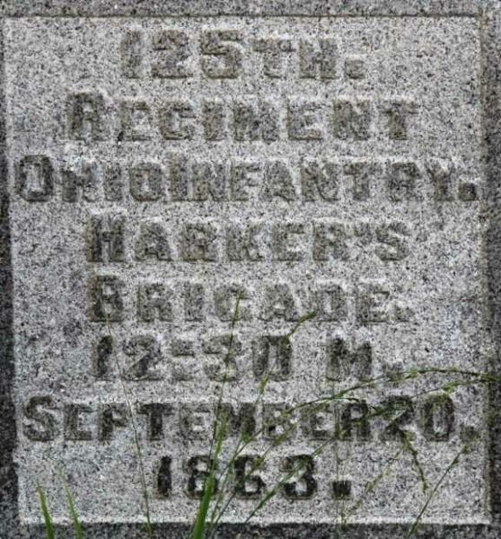 125TH. REGIMENT OHIO INFANTRY WAR MEMORIAL DEDICATION STONE