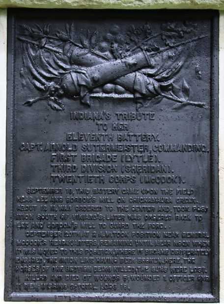 INDIANA’S ELEVENTH BATTERY WAR MEMORIAL PLAQUE