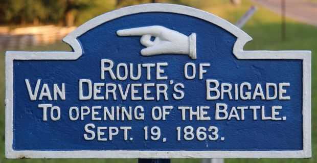 ROUTE VAN DERVEER’S BRIGADE WAR MEMORIAL MARKER