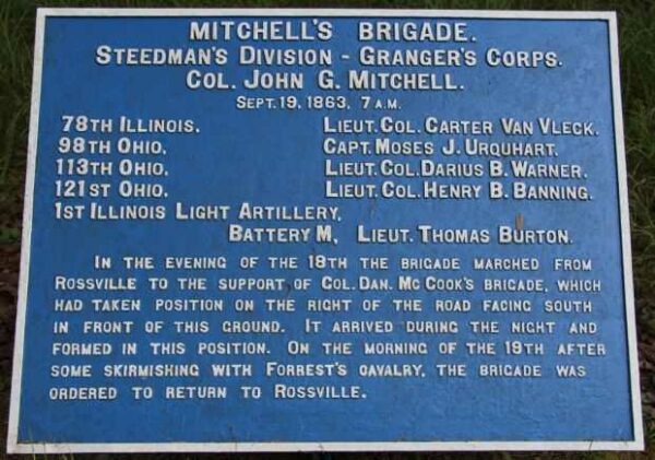 MITCHELL’S BRIGADE WAR MEMORIAL PLAQUE