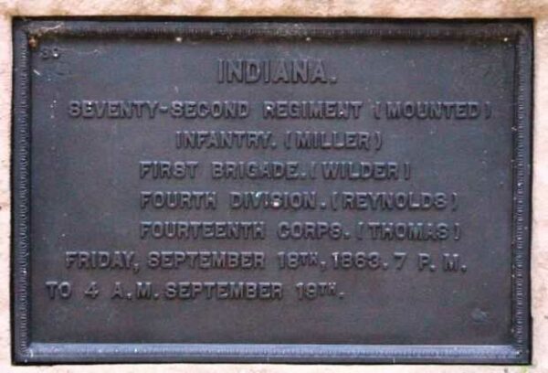 INDIANA SEVENTY-SECOND REGIMENT (MOUNTED) INFANTRY WAR MEMORIAL PLAQUE II