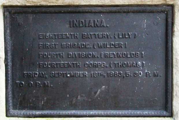 INDIANA EIGHTEENTH BATTERY WAR MEMORIAL PLAQUE II