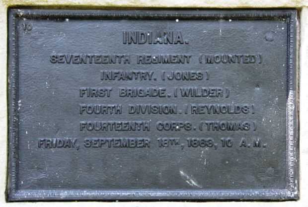 INDIANA SEVENTEENTH REGIMENT (MOUNTED) INFANTRY WAR MEMORIAL PLAQUE III