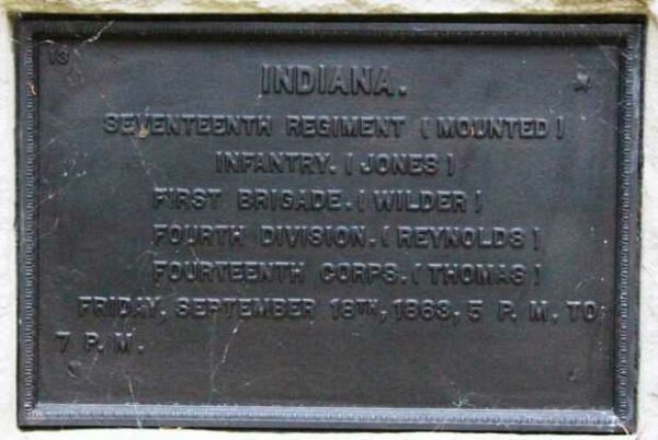 INDIANA SEVENTEENTH REGIMENT (MOUNTED) INFANTRY WAR MEMORIAL PLAQUE II