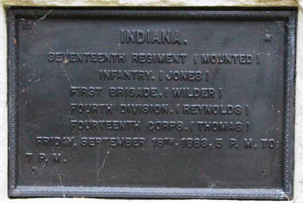 INDIANA SEVENTEENTH REGIMENT (MOUNTED) INFANTRY WAR MEMORIAL PLAQUE II