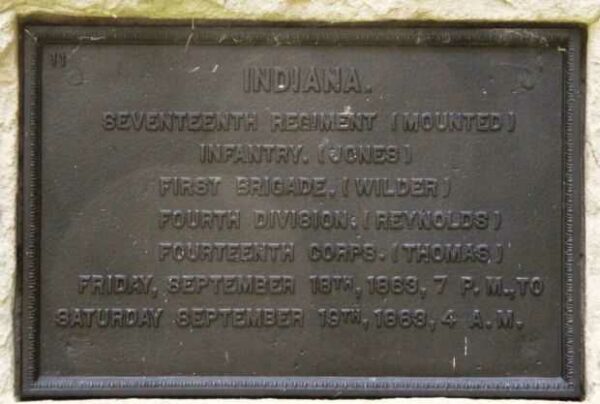 INDIANA SEVENTEENTH REGIMENT (MOUNTED) INFANTRY WAR MEMORIAL PLAQUE I