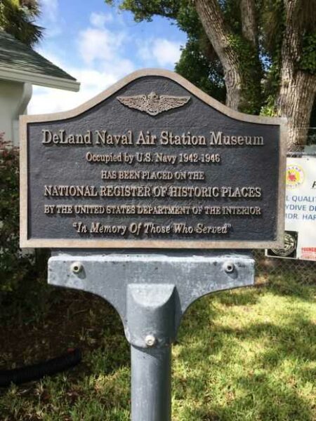 DELAND NAVAL AIR STATION MUSEUM MEMORIAL PLAQUE