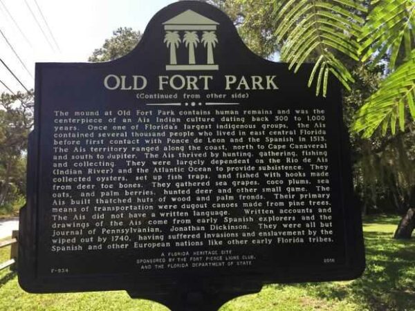 OLD FORT PARK MEMORIAL MARKER BACK