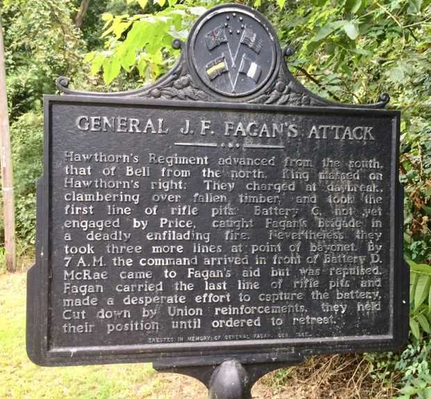 GENERAL J.F. FAGAN’S ATTACK MEMORIAL MARKER