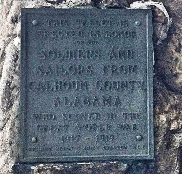 CALHOUN COUNTY GREAT WORLD WAR MEMORIAL PLAQUE A