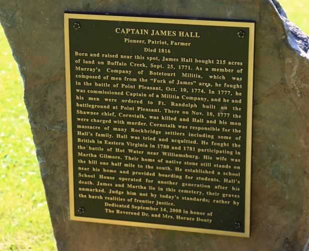 CAPTAIN JAMES HALL REVOLUTIONARY WAR MEMORIAL PLAQUE
