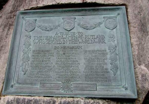 RUTLAND WORLD WAR MEMORIAL PLAQUE