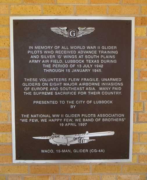 WORLD WAR II GLIDER PILOTS MEMORIAL PLAQUE
