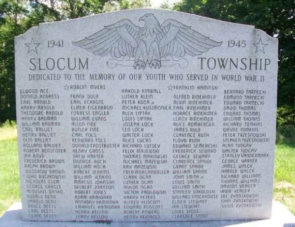 SLOCUM TOWNSHIP WORLD WAR II MEMORIAL