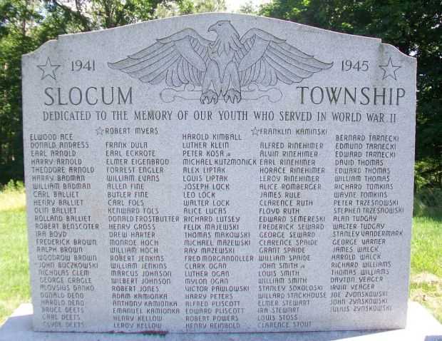 SLOCUM TOWNSHIP WORLD WAR II MEMORIAL