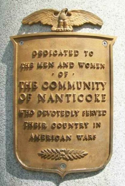 NANTICOKE WAR VETERANS MEMORIAL PLAQUE